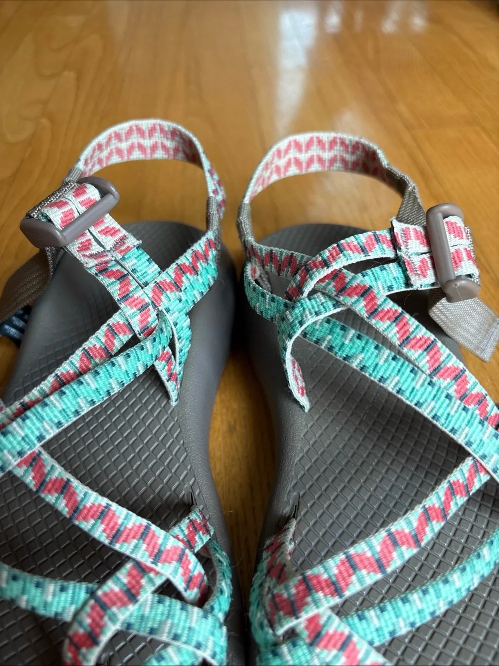 Chaco ZX/2 Classic Sandals Dolman Pine Taupe Red Green Womens Sz 8 Hiking Arch